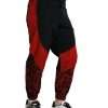 Black Red Leopard Print Nylon Jogger Pants - Image 3