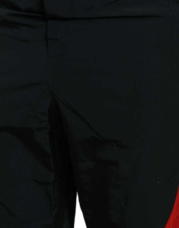 Black Red Leopard Print Nylon Jogger Pants - Image 4