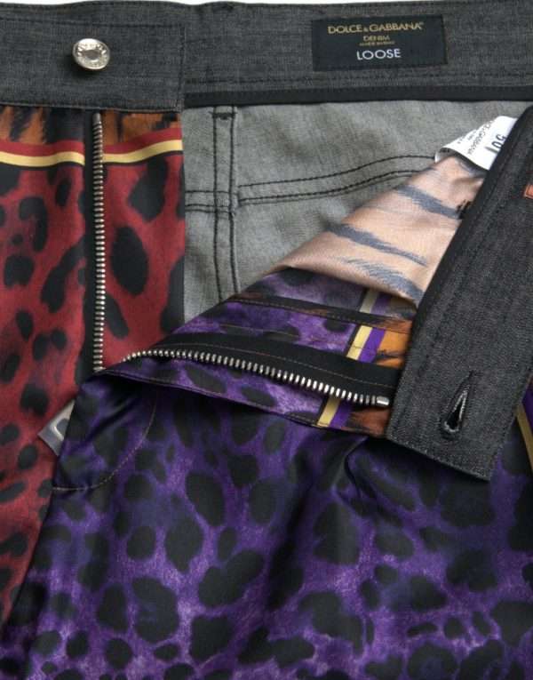 Multicolor Tiger Leopard Cotton Loose Tapered Pants - Image 5