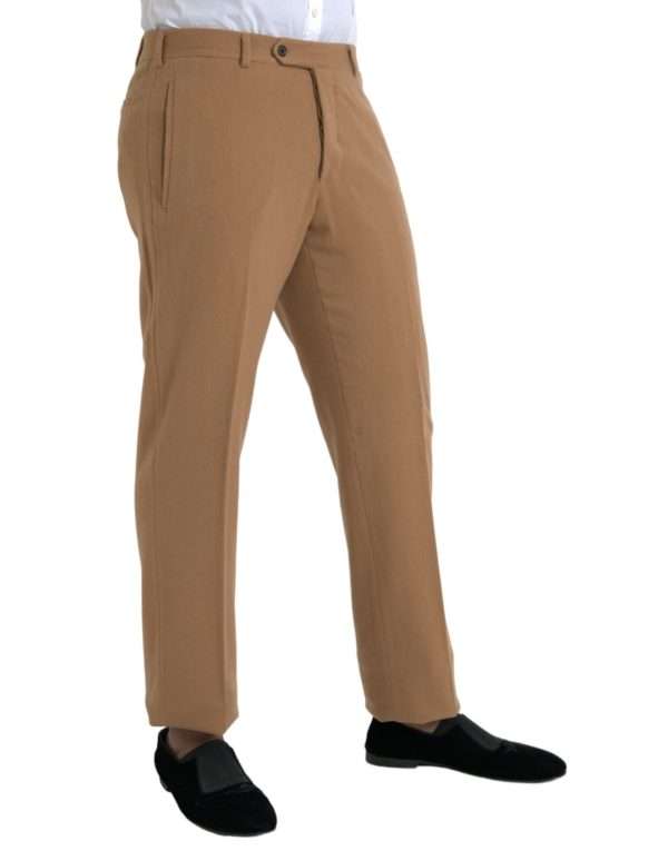 Beige Cashmere Men Straight Fit Dress Pants - Image 2