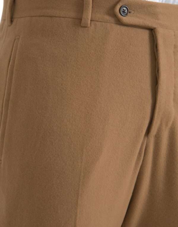 Beige Cashmere Men Straight Fit Dress Pants - Image 4