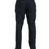 Blue Brocade Wool Skinny Men Dress Pants - Image 3