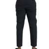 Blue Wool Men Skinny Dress Pants - Image 3