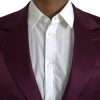 Maroon Silk Single Breasted Coat Blazer - Image 4