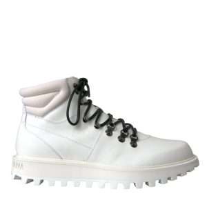 White Vulcano Trekking Men Ankle Boots Shoes
