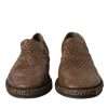 Brown Woven Leather Loafers Casual Shoes - Image 2