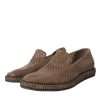 Brown Woven Leather Loafers Casual Shoes - Image 3