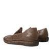Brown Woven Leather Loafers Casual Shoes - Image 4