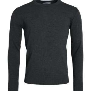 Dark Gray Wool Crew Neck Pullover Sweater