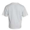 White Embellished Cotton Crew Neck T-shirt - Image 2