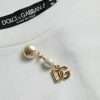 White Embellished Cotton Crew Neck T-shirt - Image 4