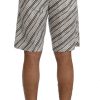 Elegant Striped Cotton-Linen Shorts - Image 3