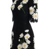 Black Floral Lace Chamomile Embroidered Dress - Image 2
