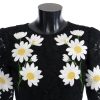 Black Floral Lace Chamomile Embroidered Dress - Image 3