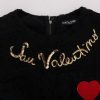 Black Lace Sequined Shift Dress - Image 7