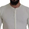 Beige Cotton Linen Long Sleeves Pullover Sweater - Image 4
