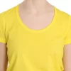 Yellow Round Neck Short Sleeve Shirt Top Blouse - Image 5