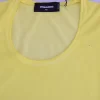 Yellow Round Neck Short Sleeve Shirt Top Blouse - Image 6