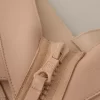Beige Leather Open Shoulder Sheath Mini Dress - Image 8