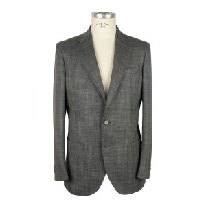 Gray Wool Men Blazer