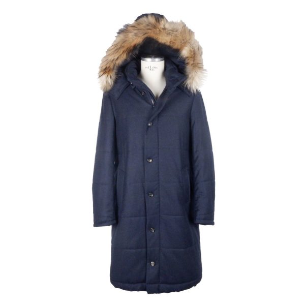 Blue Wool Men Jacket