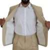 Beige Cotton Single Breasted 2 Piece CIPRO Suit - Image 6