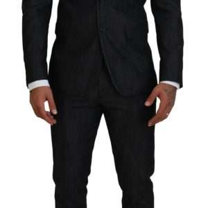 Black Cotton Single Breasted 2 Piece MIAMI Suit