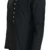 Black Cotton Linen Long Sleeves Pullover Sweater - Image 2