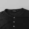 Black Cotton Linen Long Sleeves Pullover Sweater - Image 4