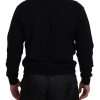 Black Cotton Printed Long Sleeves Pullover Sweater - Image 3