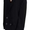 Black Double Breasted Coat Blazer Jacket - Image 3