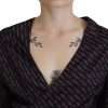 Black Polyester Cropped Logo Printed Blouse Top - Image 5