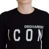 Black Virgin Wool Logo Print Long Sleeves Sweater - Image 5