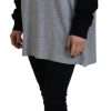 Black Gray Cotton Raglan Long Sleeves Casual Top - Image 3