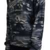 Black Long Sleeve Thunder Sky Print Casual Sweater - Image 3
