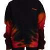 Black Tie Dye Logo Print Women Long Sleeve Sweater - Image 2