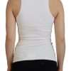 White Viscose Sleeveless Round Neck Tank T-shirt - Image 4