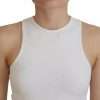 White Viscose Sleeveless Round Neck Tank T-shirt - Image 5