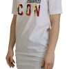 White Cotton Icon Logo Print Crewneck T-shirt - Image 3