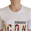 White Cotton Icon Logo Print Crewneck T-shirt - Image 5