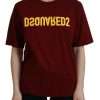 Maroon Logo Cotton Crewneck Short Sleeve Tee T-shirt - Image 2