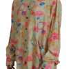 Beige Floral Collared Button Down Long Sleeves Shirt - Image 3