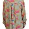 Beige Floral Collared Button Down Long Sleeves Shirt - Image 4