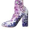 White Floral Jersey Stretch Boots Shoes - Image 5