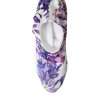 White Floral Jersey Stretch Boots Shoes - Image 7