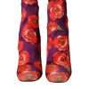Purple Floral Jersey Stretch Boots Shoes - Image 2