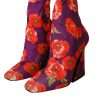 Purple Floral Jersey Stretch Boots Shoes - Image 3