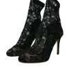 Black Stretch Taormina Lace Boots Shoes - Image 3