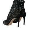 Black Stretch Taormina Lace Boots Shoes - Image 4