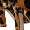 Brown Leopard Hair Lace Up Booties Shoes - Image 7
